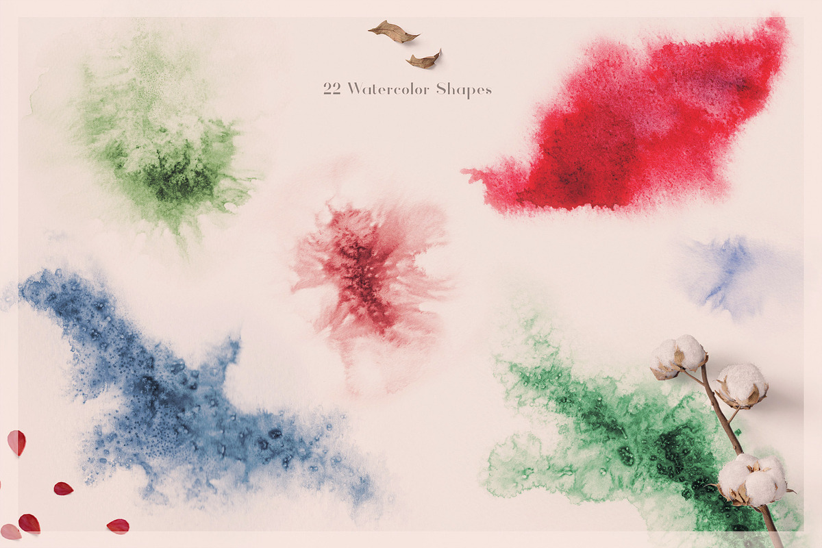 22 Watercolor Shapes, a Texture Graphic by Michael Rayback Design (Photo 3 of 6)