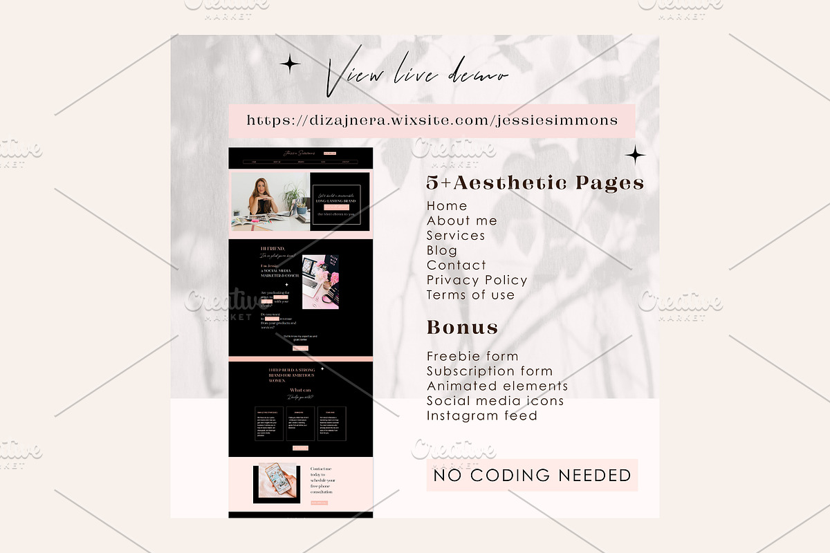 Wix Website Template Marketer, a Wix Template by Lovely.Dizajnera (Photo 4 of 7)