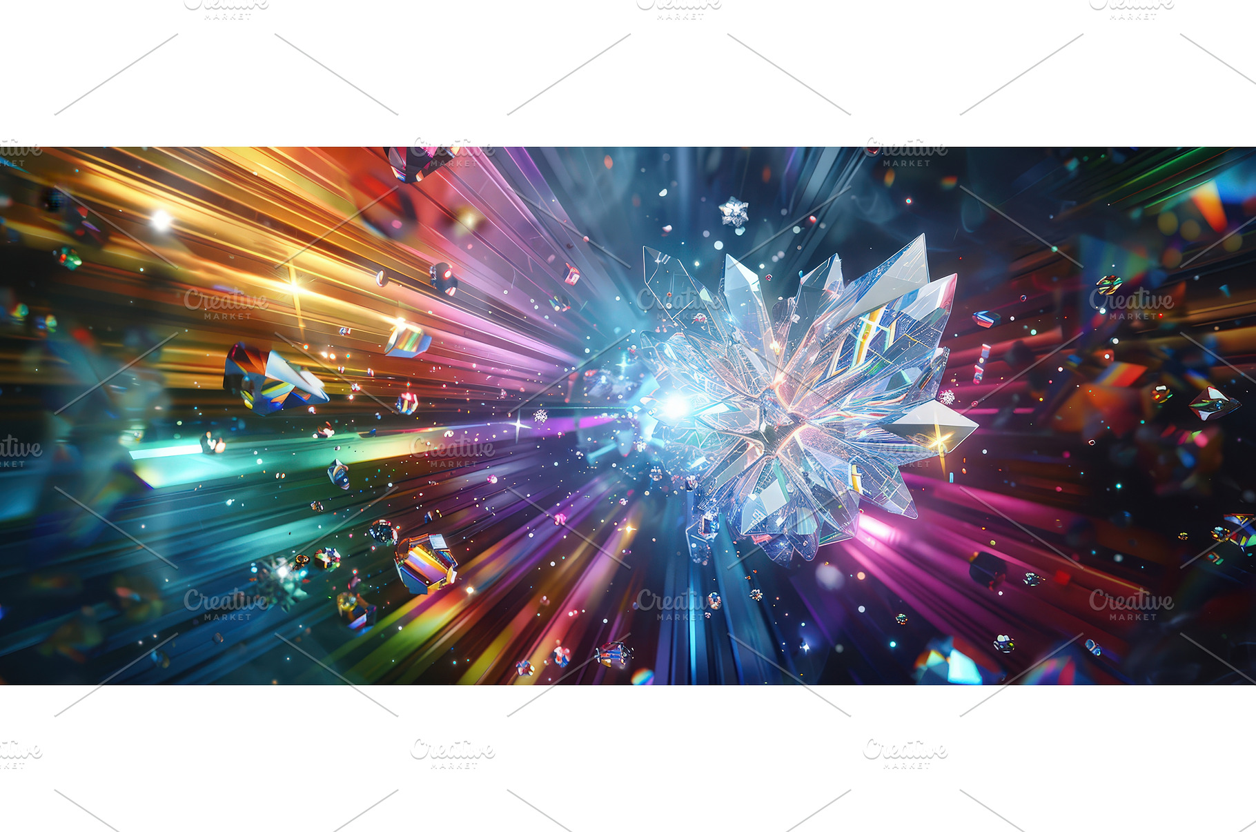 Exploding Rainbow Crystals in Vivid, an Abstract Photo by piter.goskov