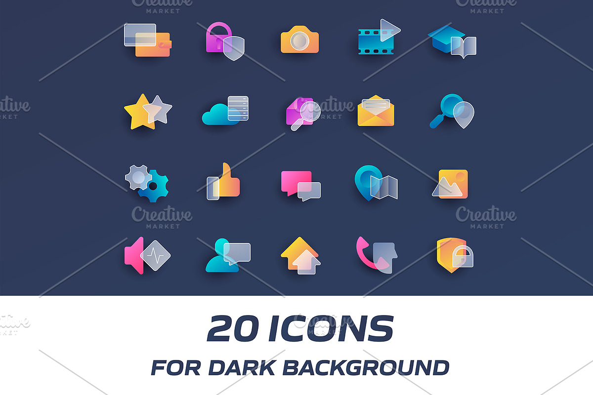 Glass style icons for UX, an Icon by SpaceNymph (Photo 3 of 3)