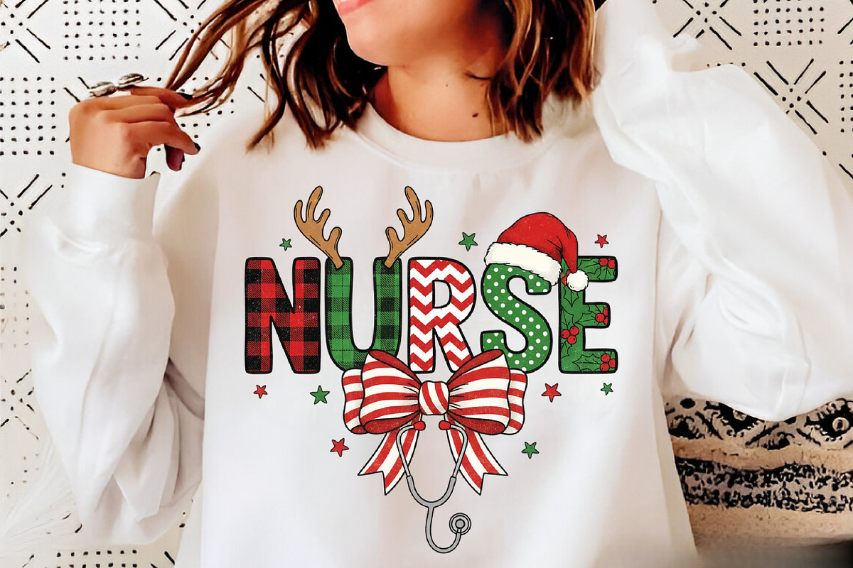 Christmas Nurse Medical Coquette Bow, an Illustration by Libby Wishes (Photo 5 of 6)