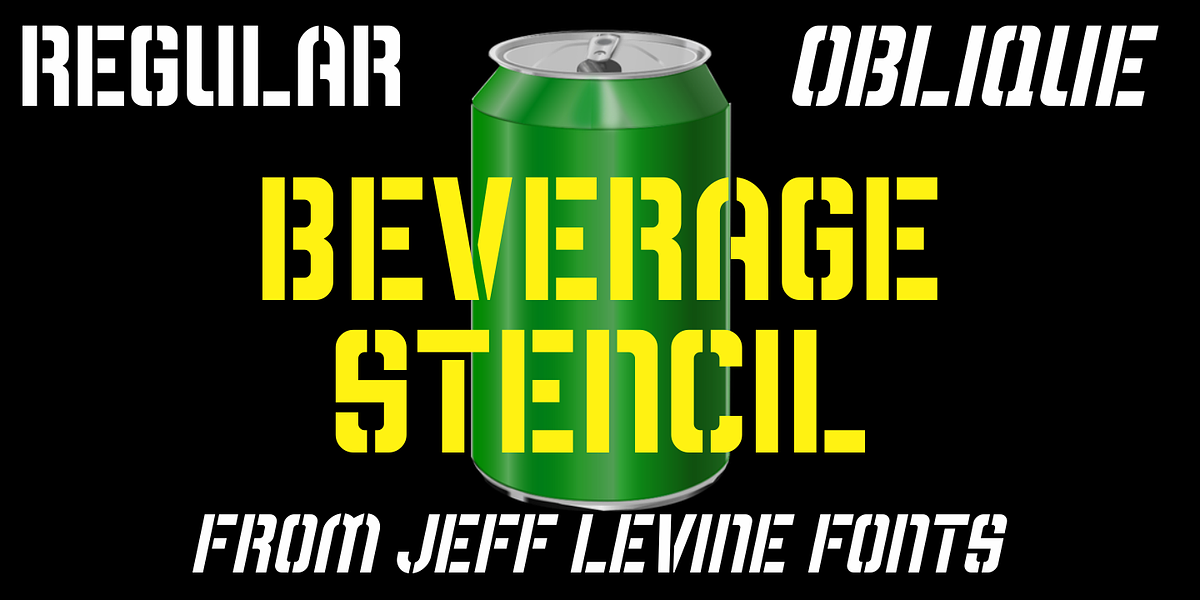 Beverage Stencil JNL, a Font by Jeff Levine Fonts (Photo 1 of 5)