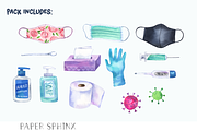 Watercolor Virus Clipart, a Healthcare Illustration by PaperSphinx (Thumbnail 2 of 3)