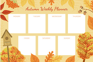 Autumn Weekly Planner Template