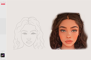 Procreate Portrait Face Guides Stamp