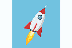 Rocket Launch.Startup Banner Concept