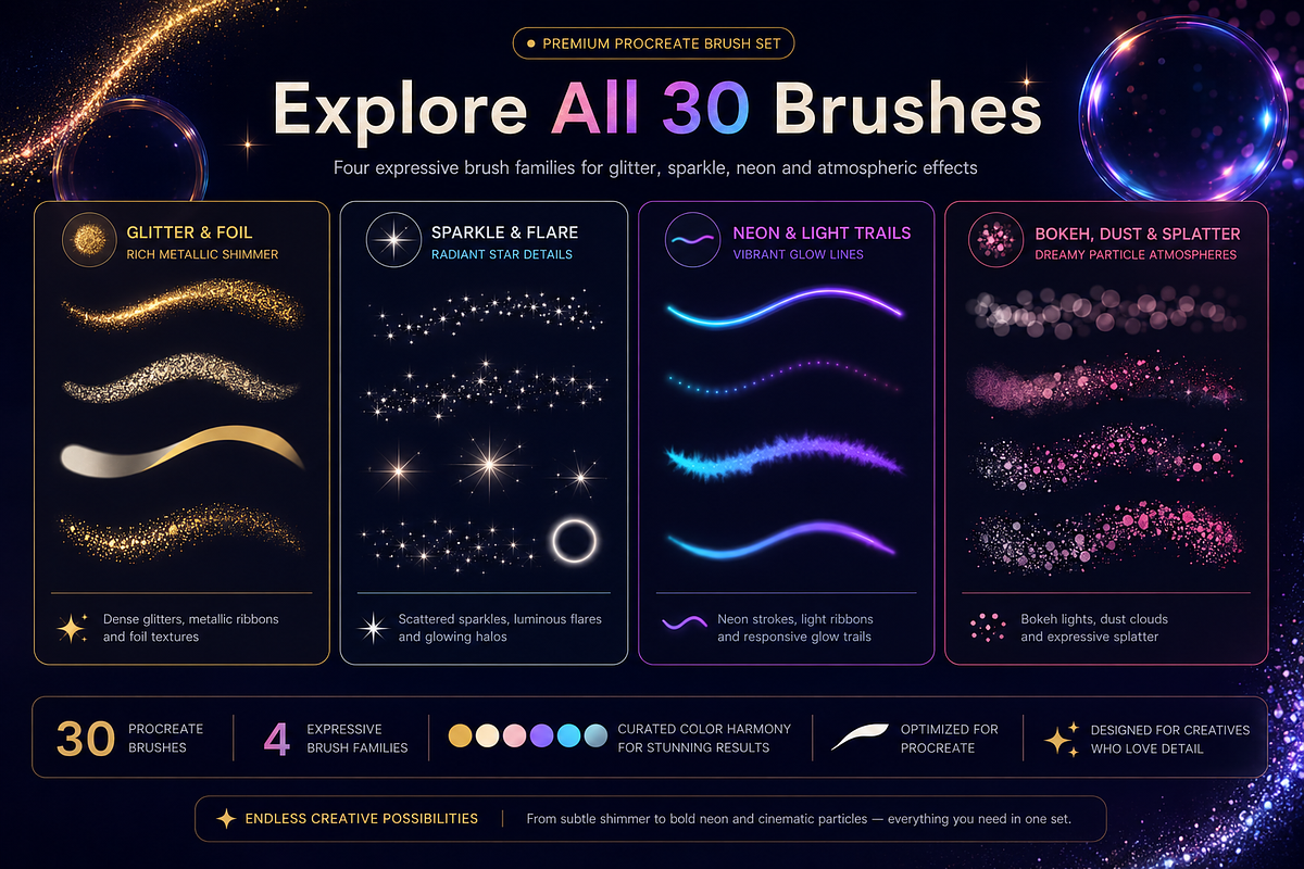 Sparkle & Glitter Procreate Brushes, a Brush Add-On by ZinetroN (Photo 2 of 13)