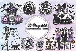 30 file Vintage Halloween Witch