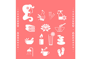 Set of spa icons, an Outline Icon by RODINA