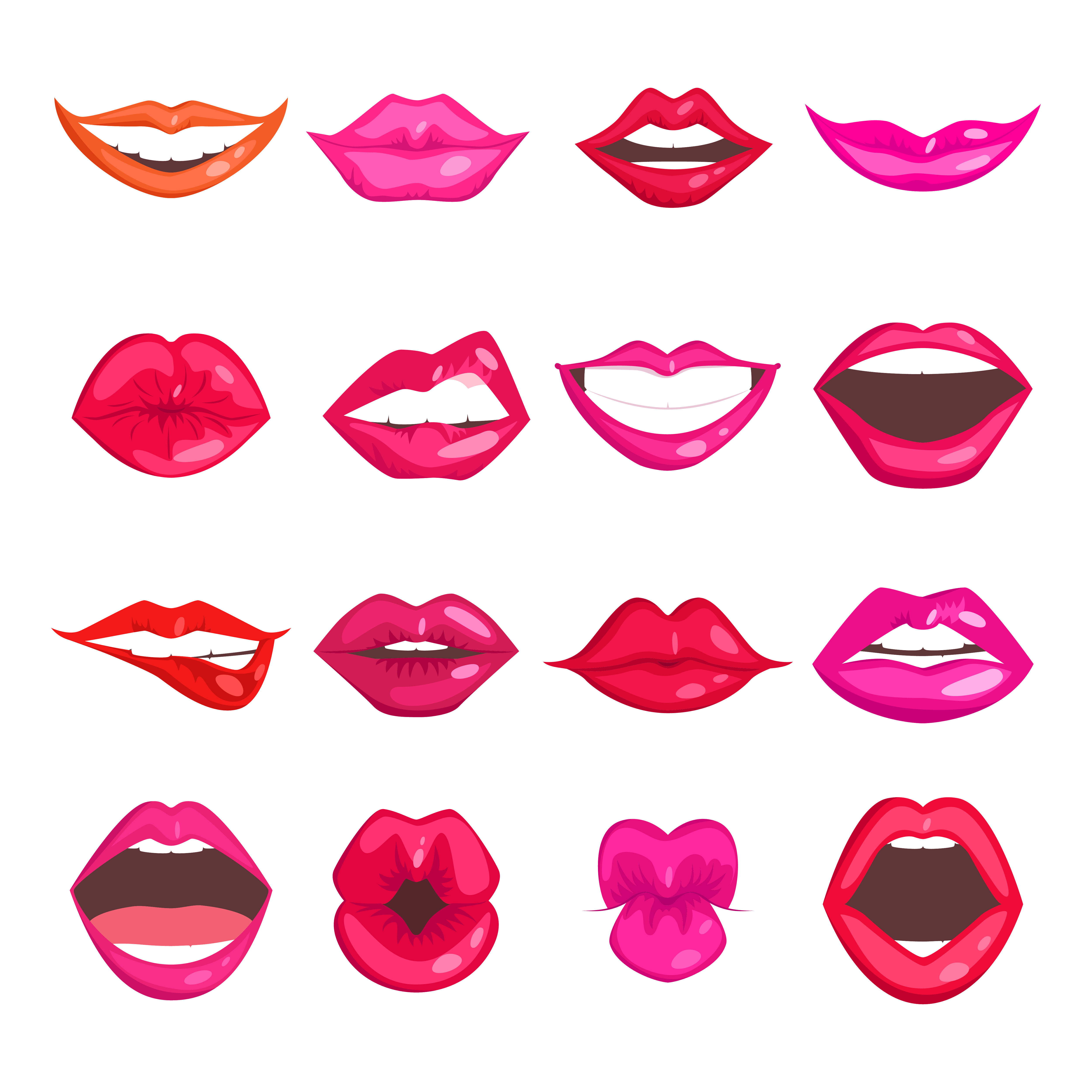 Female lips isolated vector set, an Illustration by RocketArt