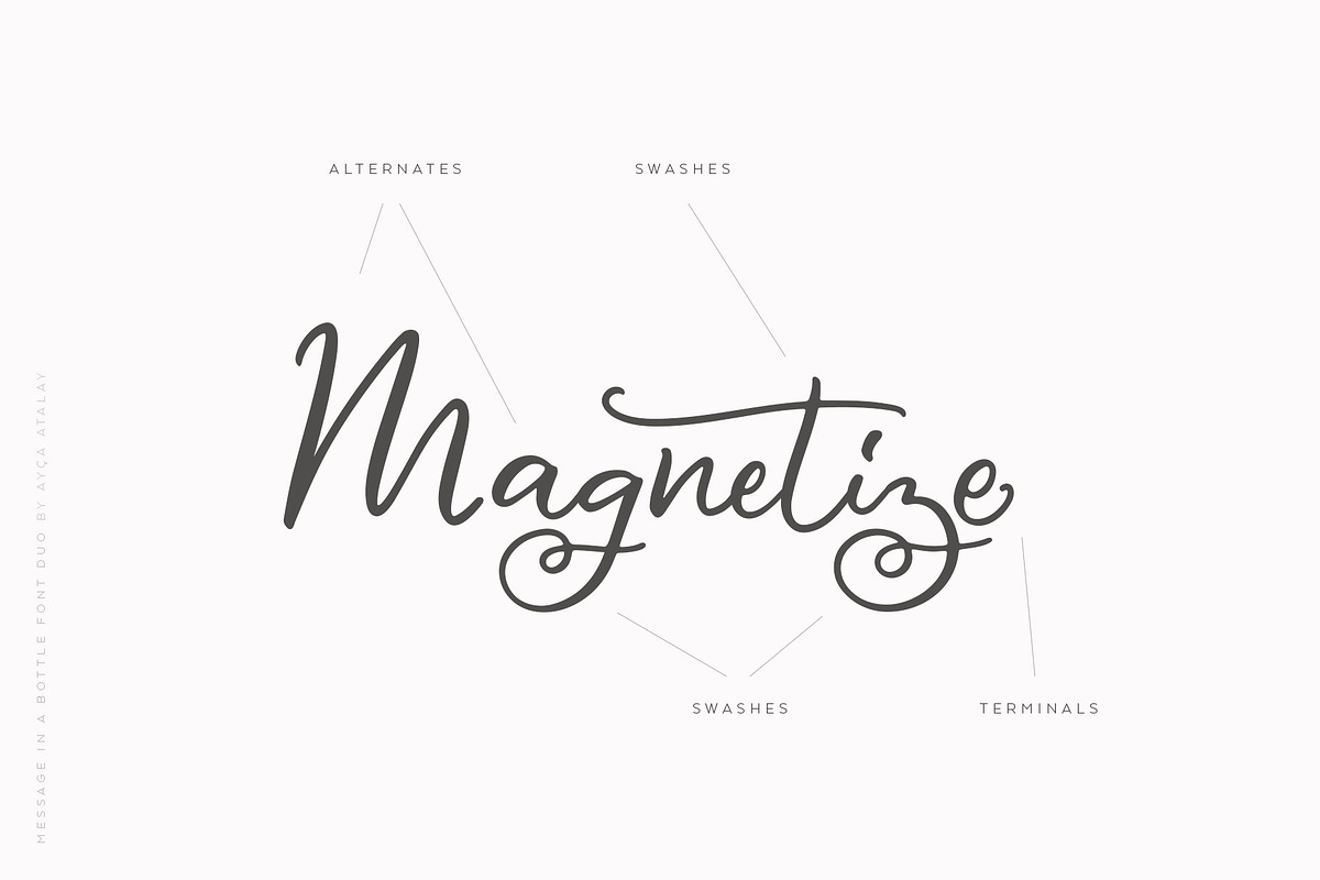 Message In A Bottle Font Duo, a Script Font by Ayca Atalay (Photo 12 of 19)