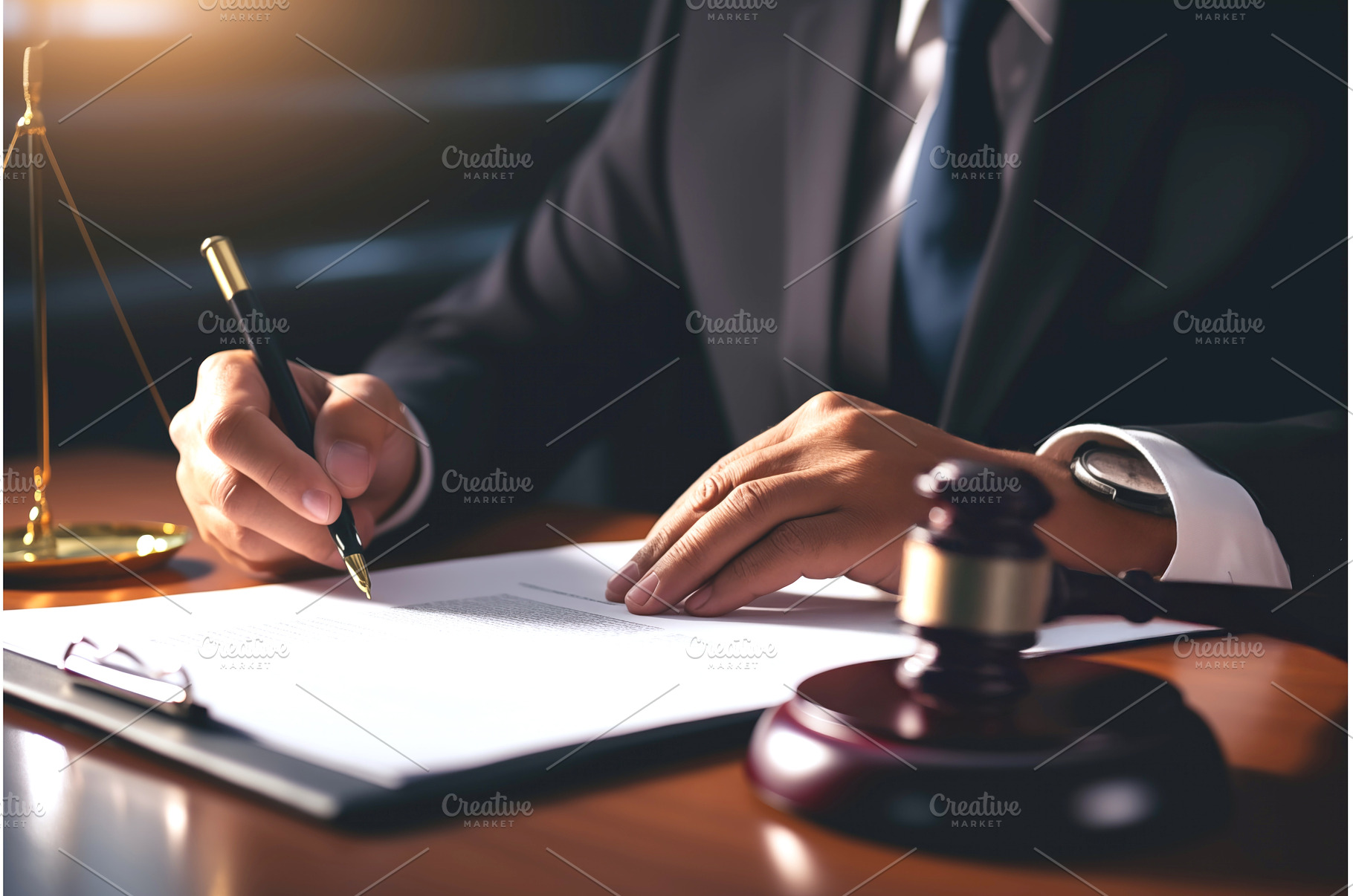 Lawyer signing important legal, a Business Photo by Ungvar Studio