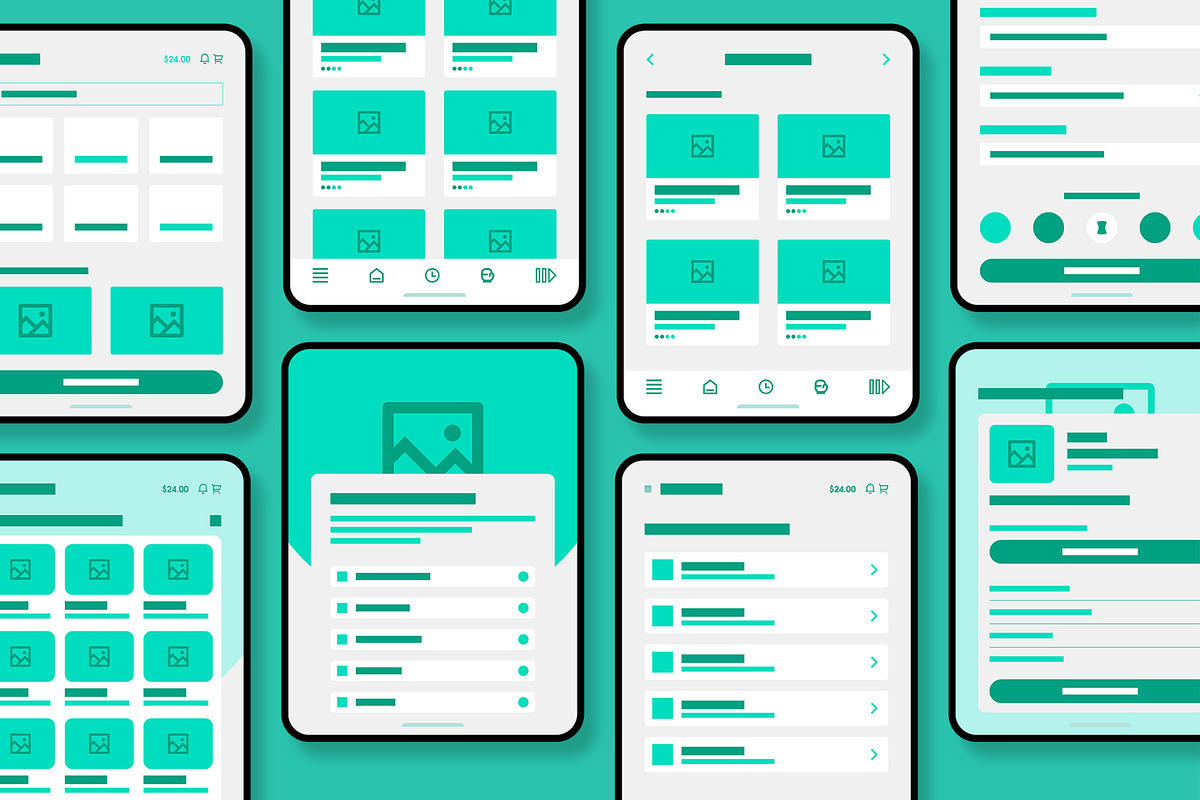 Futuristic Tablet App Wireframe preview 5