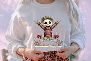 Christmas Funny Skeleton Clipart, an Illustration by designcity5 (Thumbnail 4 of 5)