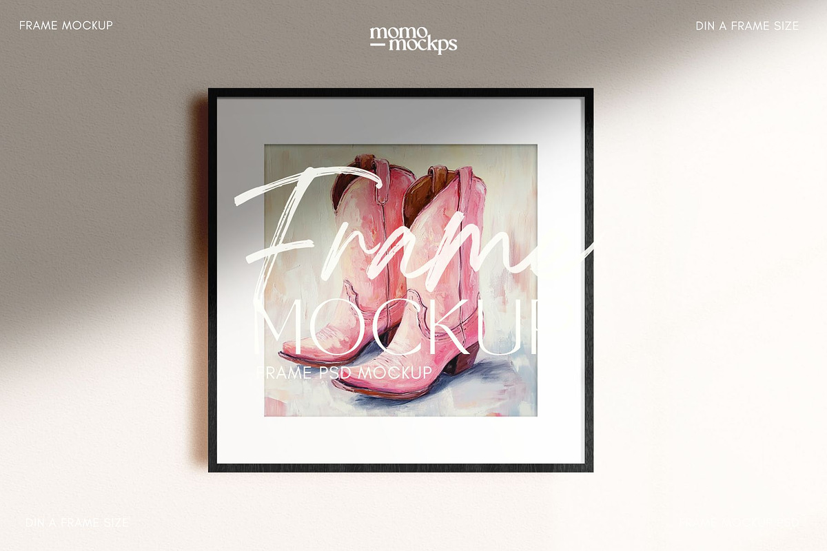 Square Frame Mockup Black Wood PSD, a Household Mockup by momomockps (Photo 7 of 7)