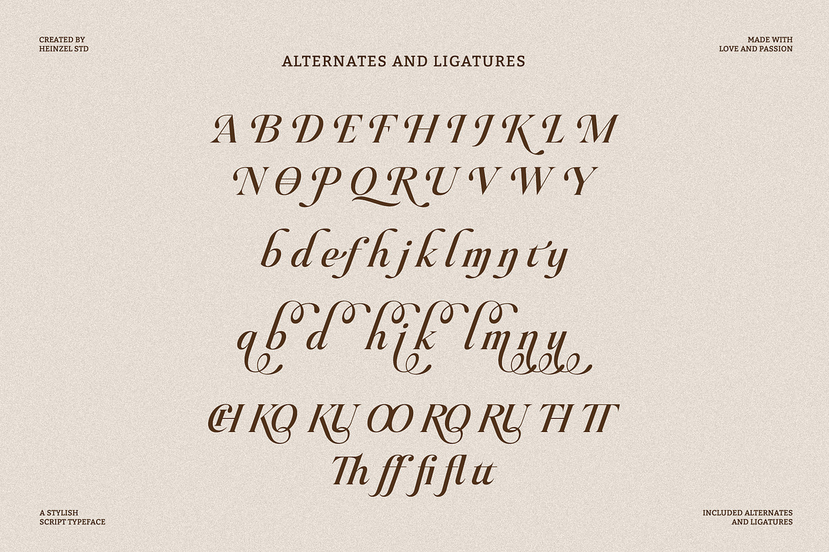 Raillouise Stylish Script Font, a Script Font by Heinzel Std (Photo 15 of 16)
