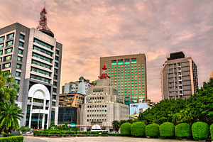 Skyline of Ximending district in Taipei, Taiwan at Sunset, an Architecture Photo by Leonid Andronov