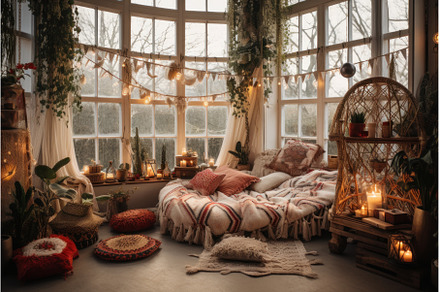 Nostalgic Boho winter room tent, a Holiday Photo by Ylivdesign