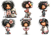 Easter black Girl Clipart, an Illustration by DreamArtGraphic (Thumbnail 5 of 5)