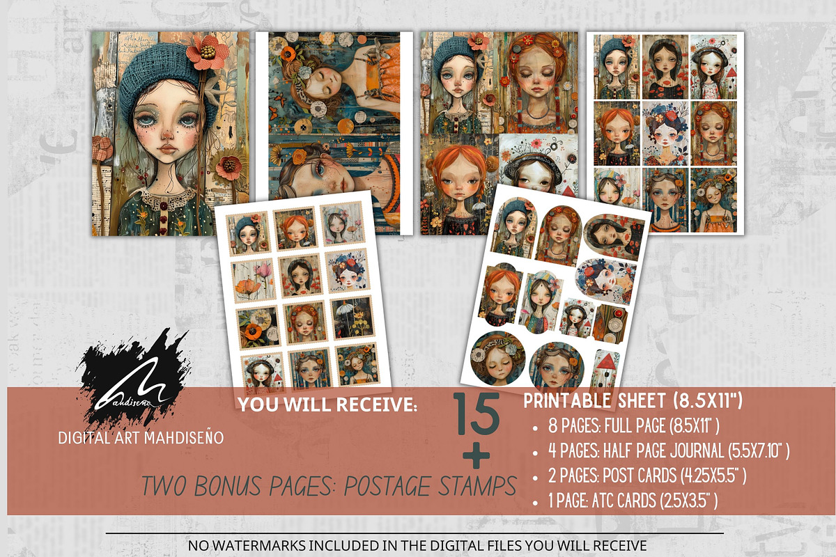 Whimsical Girl in the Fall Pages, a Person Illustration by Digital Art Mahdiseño (Photo 2 of 10)