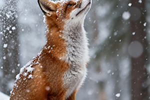 Red Fox in a Winter Wonderland, an Animal Photo by Virgo Studio