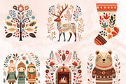 Scandinavian Winter Folk Art, a Seasonal Illustration by GiraffeCreative (Thumbnail 5 of 6)