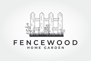 Wooden Fence with Grass and Flowers, a Branding & Logo Template by PrastHF