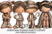 Christmas Pajama Party Clipart, an Illustration by Craft Nest (Thumbnail 1 of 11)