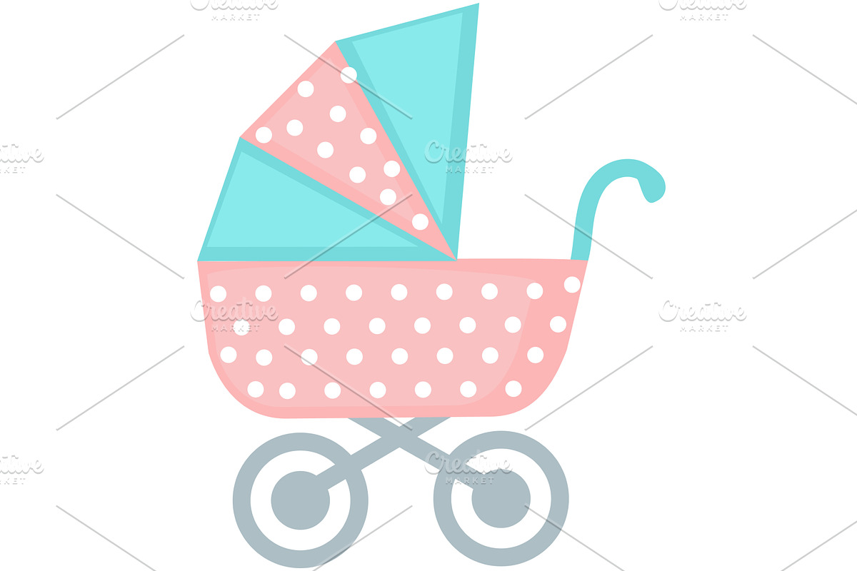 Baby carriage vector stroller child, an Object Illustration by SiberianArt