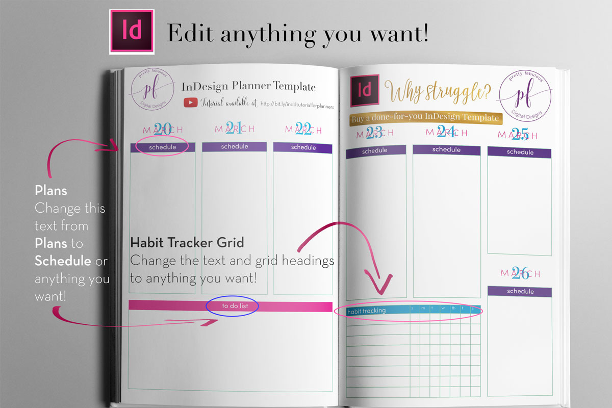 Weekly Calendar | InDesign Template, a Stationery Template by Planner Templates (Photo 13 of 23)