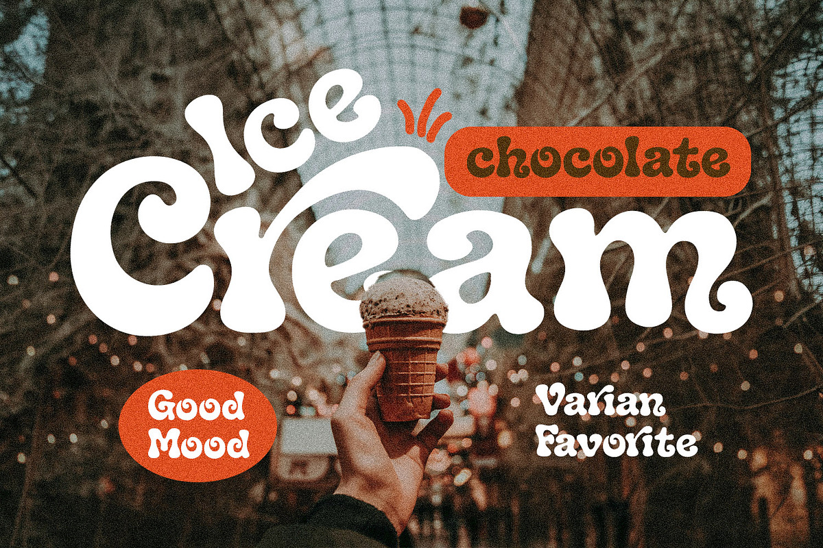 Pluffy Oracled – Groovy Retro Vibes, a Handwritten Font by Black Junst (Photo 4 of 13)
