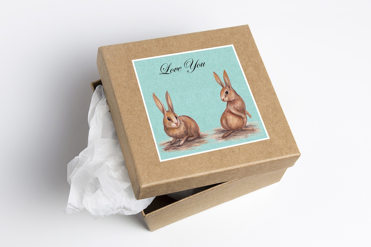 watercolor bunny, an Animal Illustration by Graphobia (Photo 3 of 7)