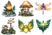 Whimsical Fairy Forest Clipart, an Illustration by Daily.Designs (Thumbnail 6 of 11)
