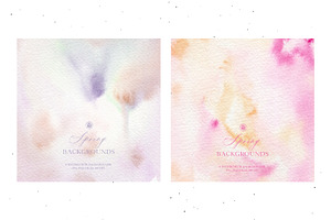 Spring Backgrounds - Watercolor Set