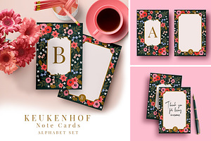 Note Cards - Floral Pattern Template