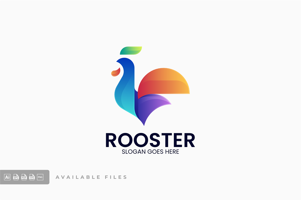 Rooster Gradient Colorful Logo, a Branding & Logo Template by ivan_artnivora
