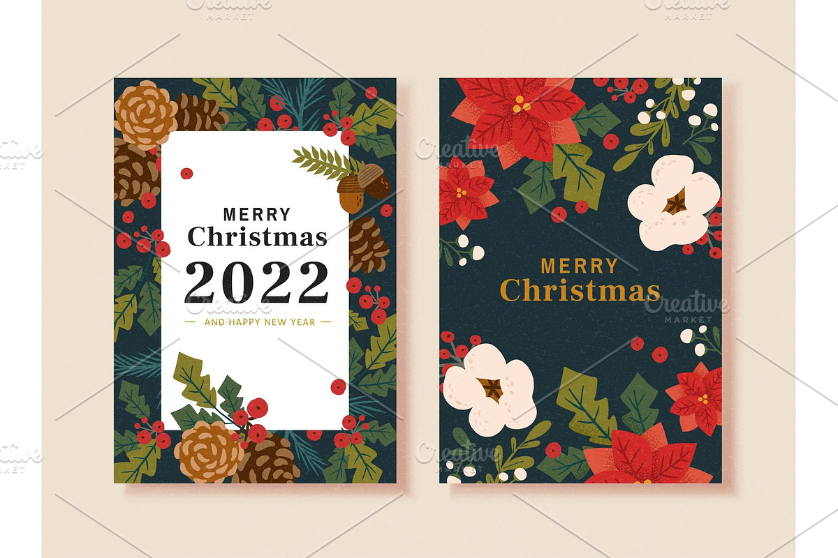 Vintage Christmas card template, a Card Template by TotallypicRF