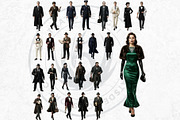 Noir Movie Characters Cliparts, a Decorative Illustration by ThatsDesignArt (Thumbnail 7 of 11)