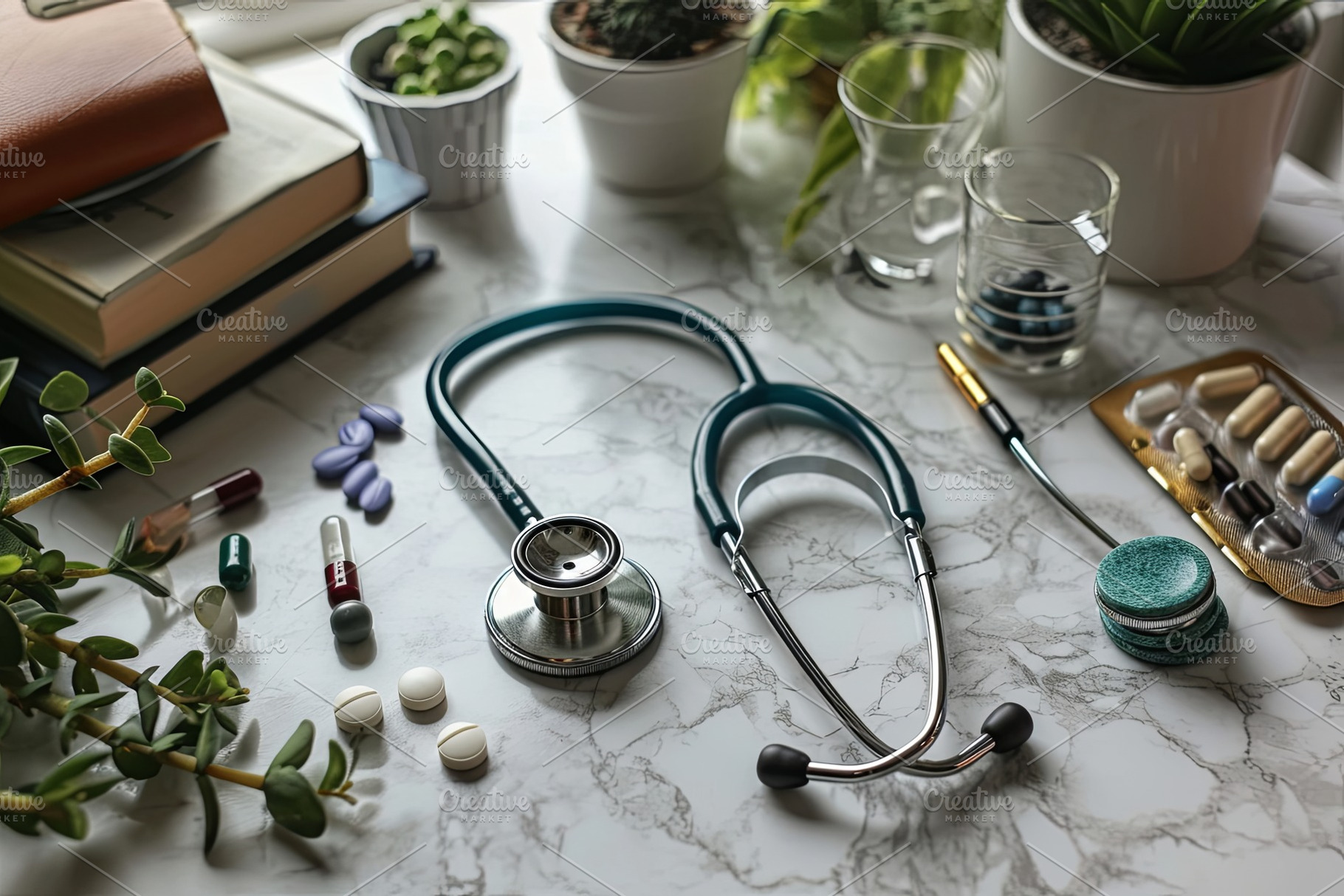 Top view doctor medical stethoscope, a Health & Medical Photo by Pixeness Studio
