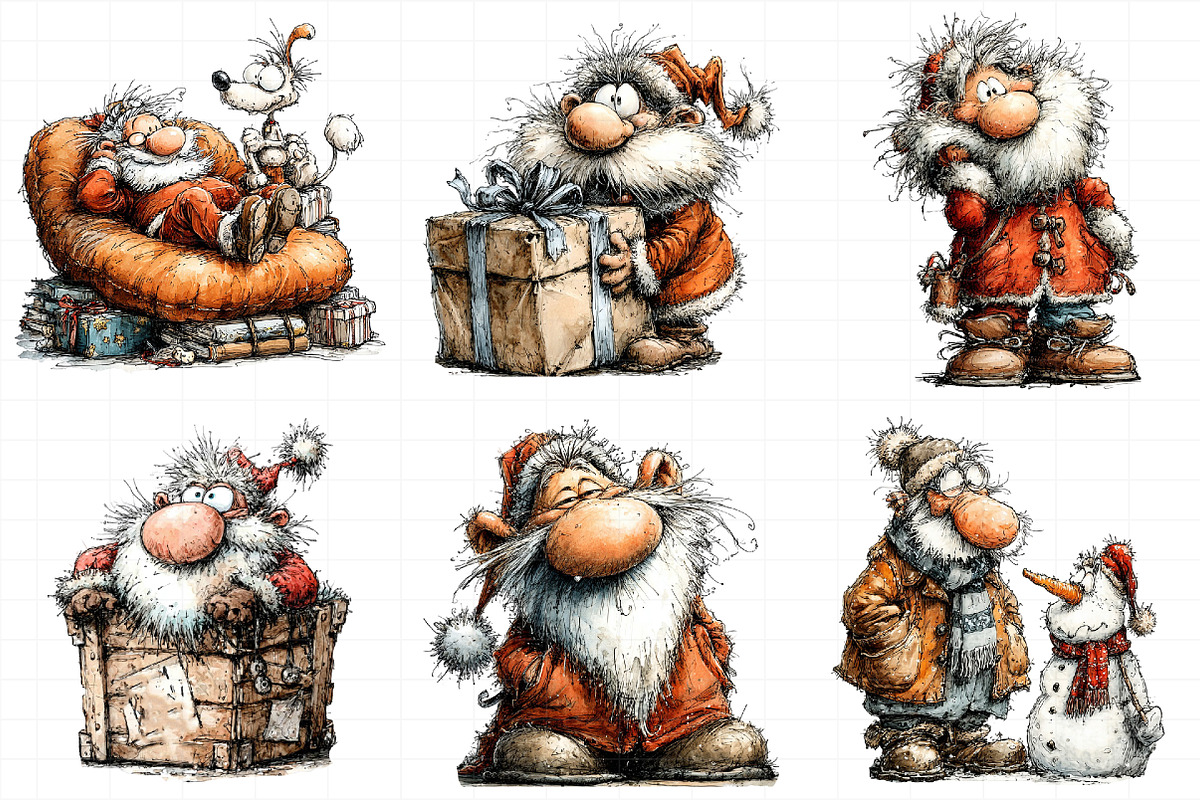 Funny Christmas Santa Clipart, an Illustration by Daily.Designs (Photo 3 of 5)