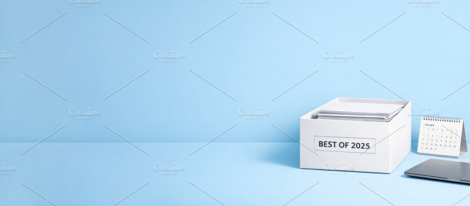 Best of 2025 box with calendar on li, a Photo by Dvoevnore photos
