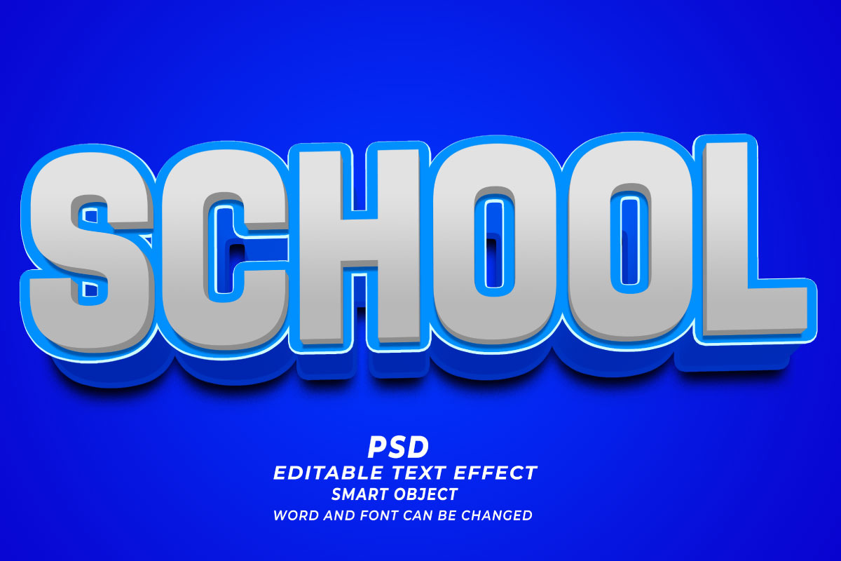 School PSD 3D Editable Text Effect, a Layer Style Add-On by TrueVector