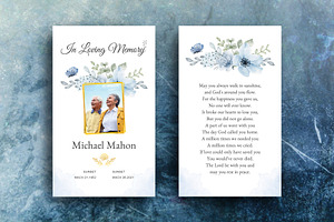 Flower Prayer Card For Funeral