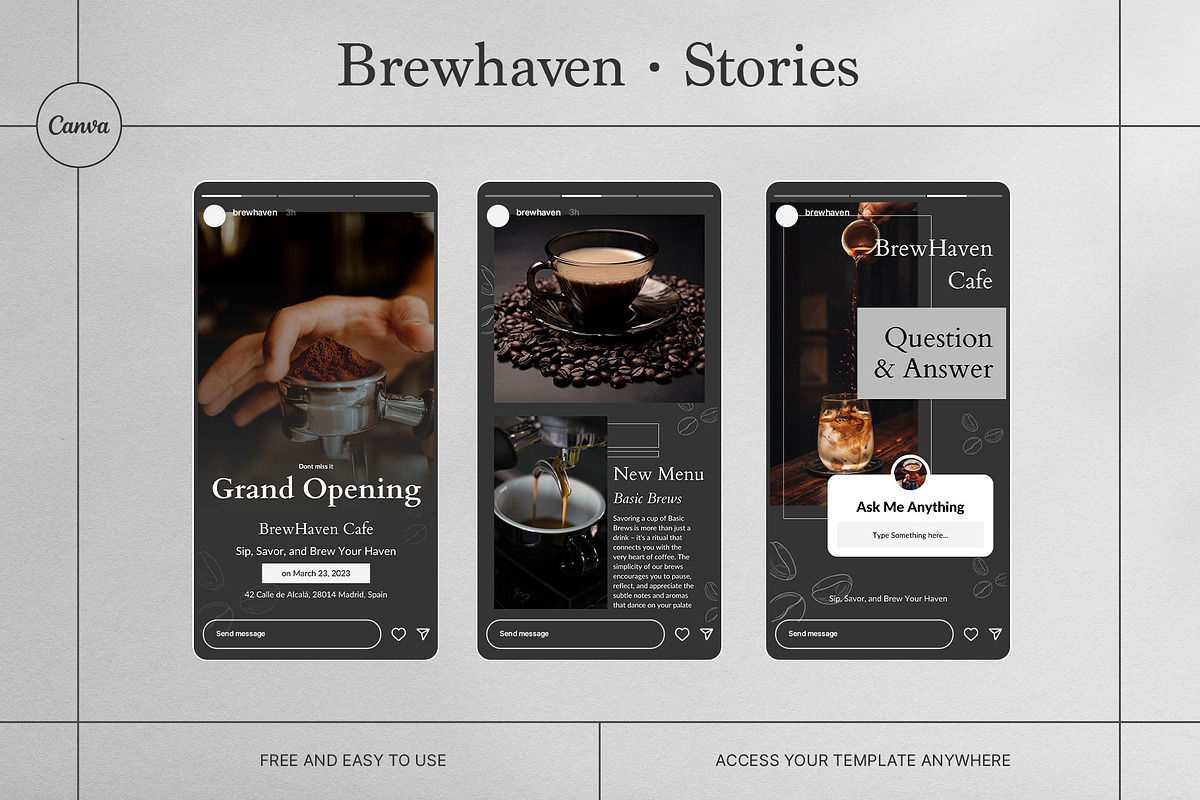 Brewhaven | Coffee Social Media Kit, a Social Media Template by prajapixels (Photo 5 of 6)