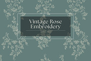 Vintage Rose Embroidery Pattern, a Pattern Graphic by MouseGrey (Thumbnail 1 of 7)