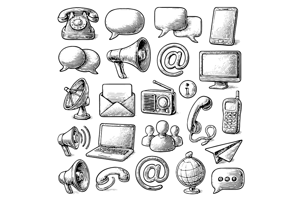 Communication Icon Set, an Object Graphic by nikagraphic
