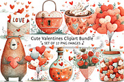 Cute Valentines Clipart Bundle, an Illustration by DreamPrint404 (Thumbnail 1 of 6)