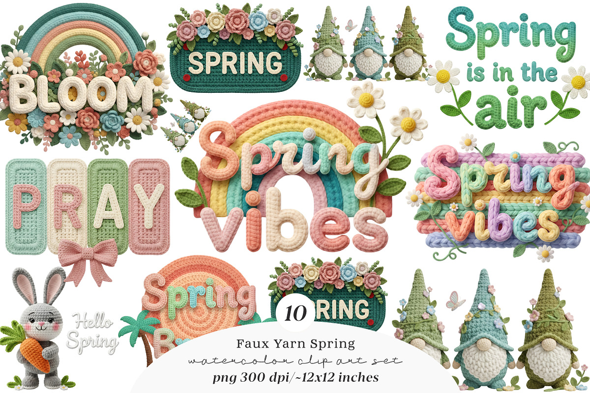 Spring Png - Faux Yarn Spring Vibes, an Illustration by SinaCreation (Photo 1 of 7)