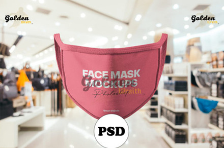 Face Mask Mockup, a Mask Mockup by Golden Wraith