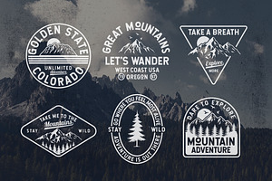 Vector Editable Mountain Badges